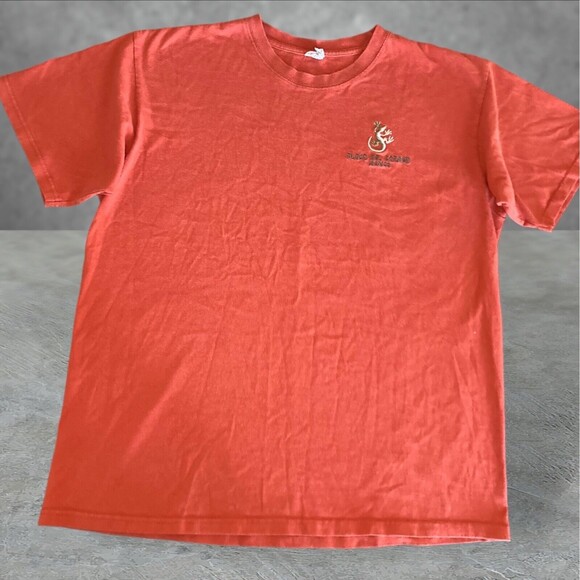 Mexico Other - Mexico Shirt Men’s Large Orange Lizard‎ Embroidery Playa Del Carmen Casual Beach